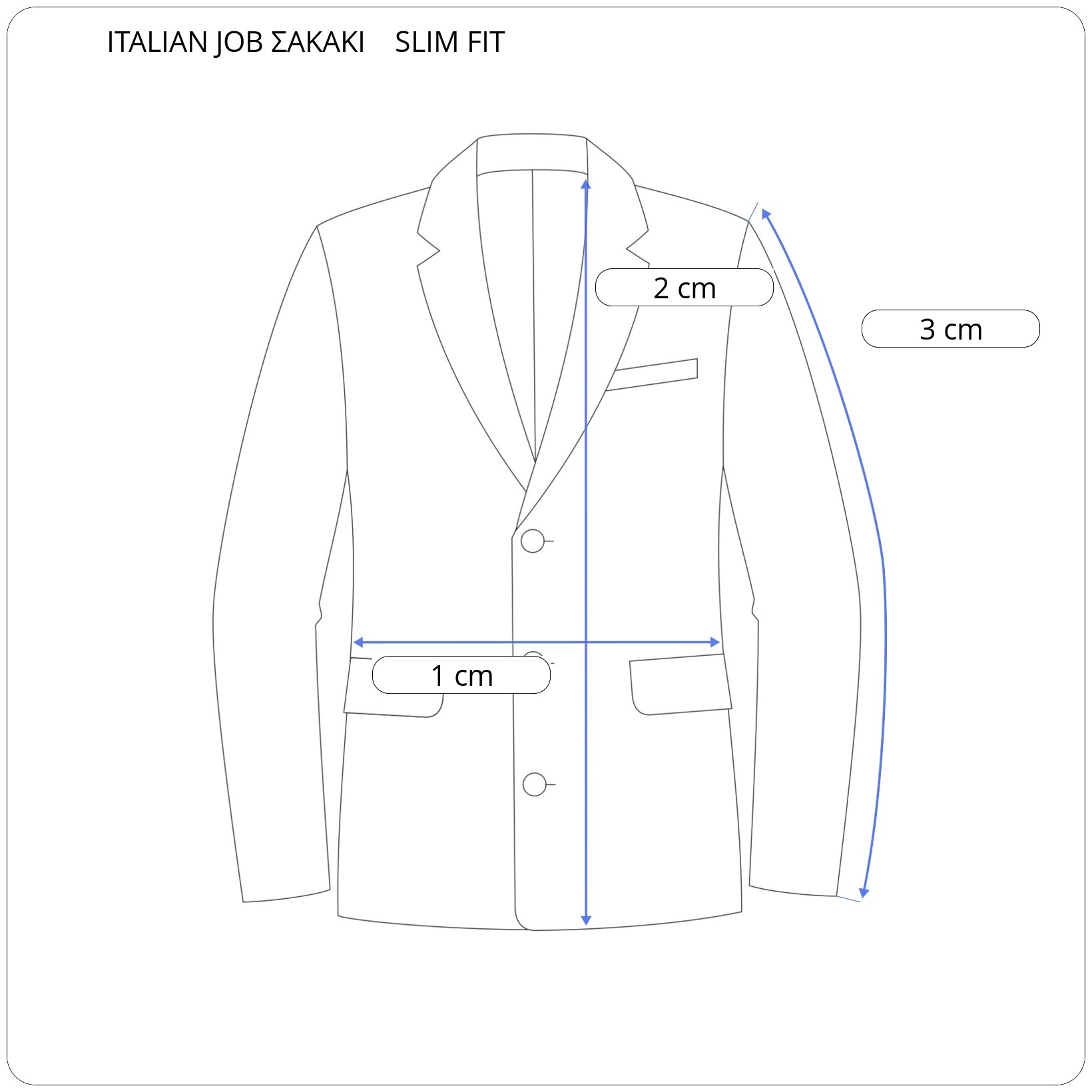 Ανδρικό Σακάκι Μονόχρωμο Slim Fit ITALIAN JOB (J2340/02/PAR)