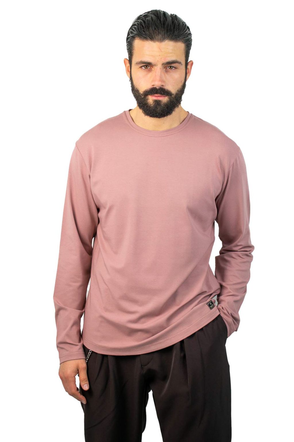 Ανδρική Μπλούζα T-Shirt Μακρυμάνικο MEZZO UOMO (9-025A) Ροζ